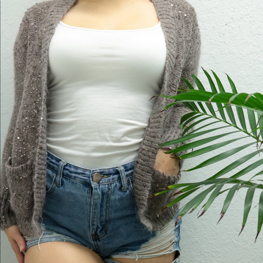 Brown Sparkly Cardigan from Express